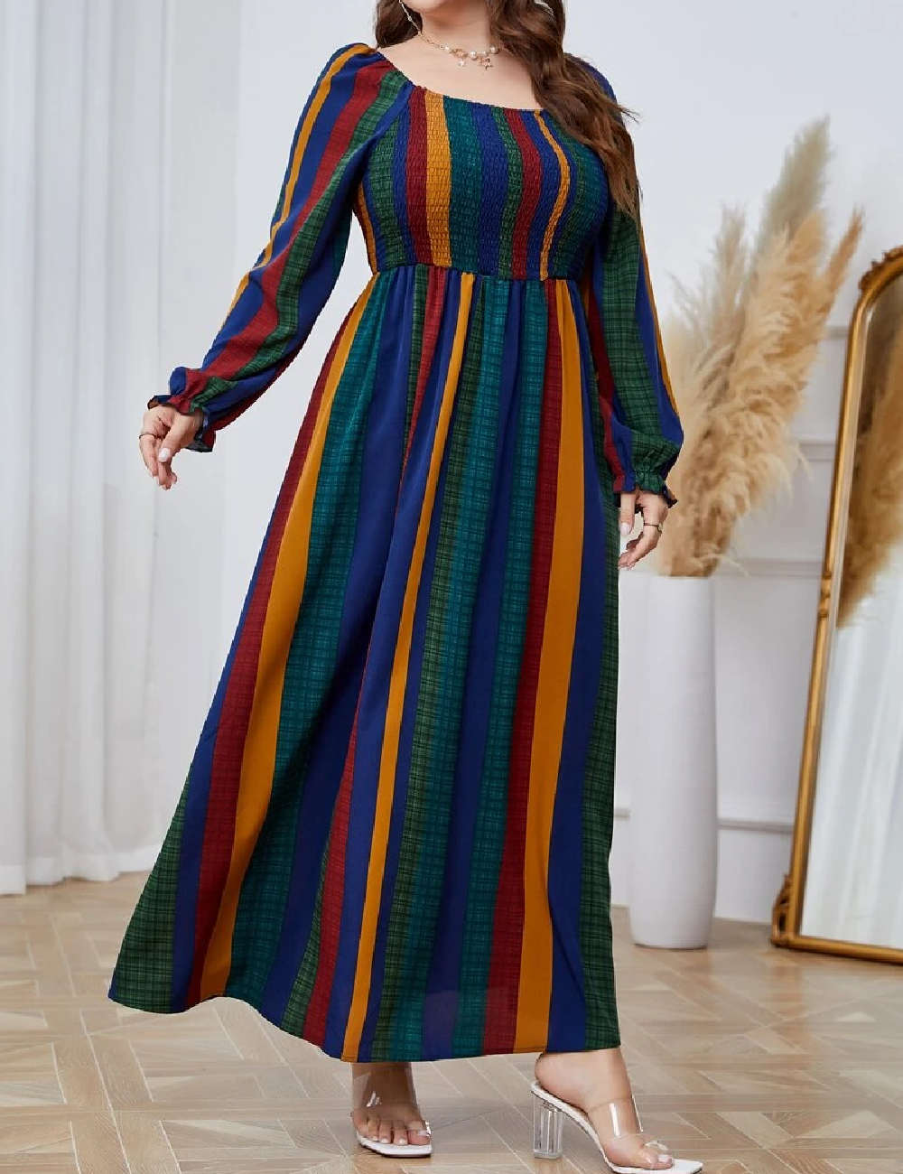 Rochie lunga SHEIN CURVE, mix culori