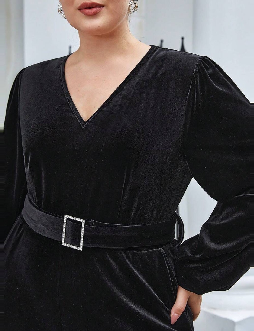 Salopeta SHEIN CURVE, negru - 1 | YEO