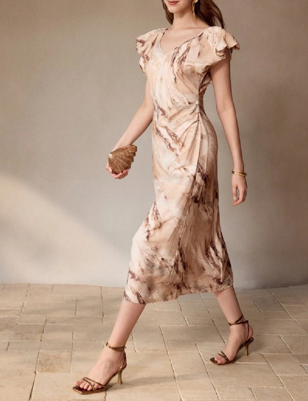 Rochie medie MOTF, maro