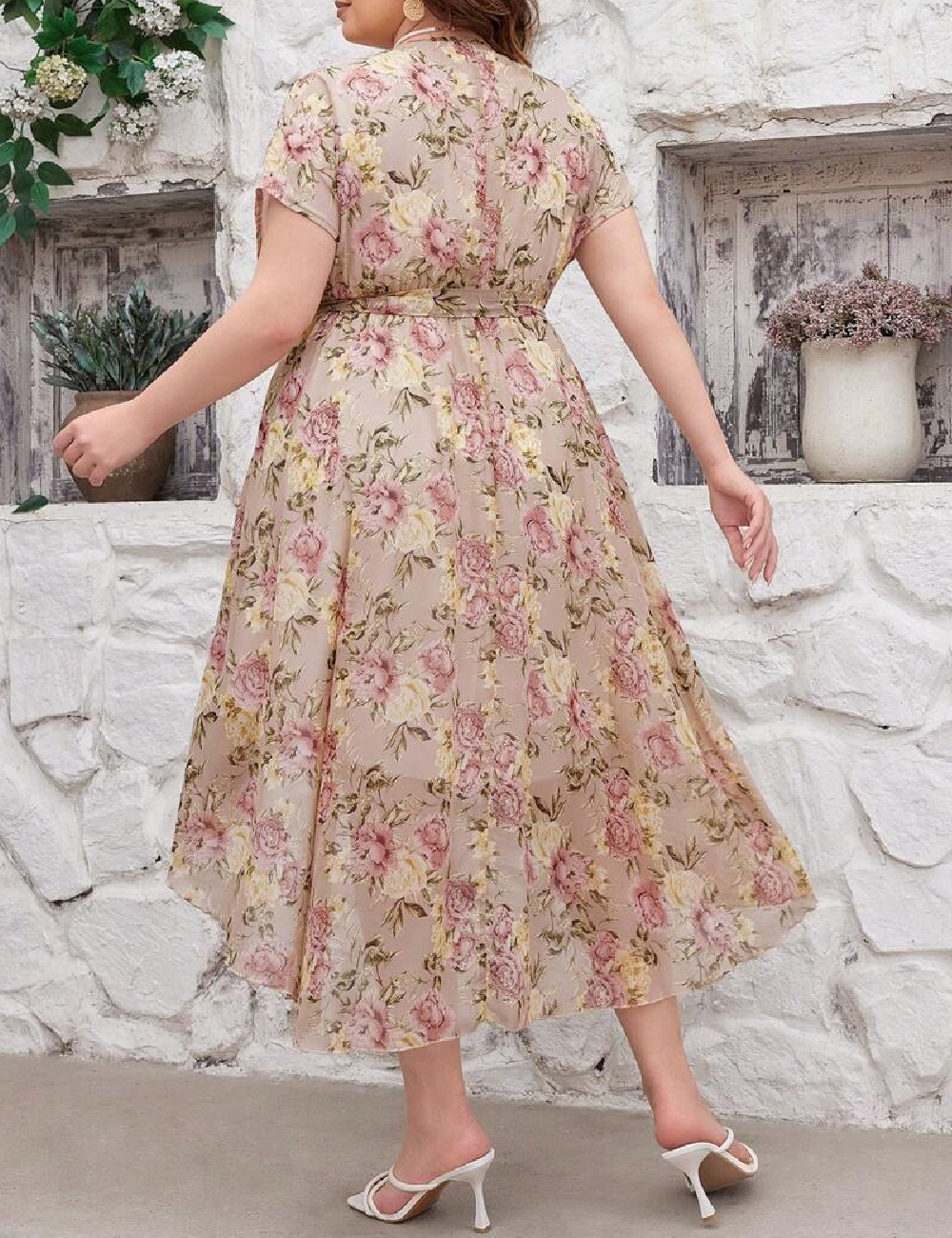 Rochie medie SHEIN CURVE, floral print - 1 | YEO