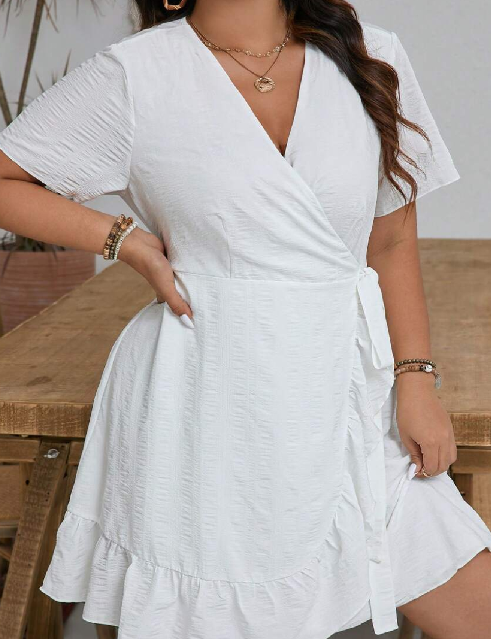 Rochie scurta SHEIN CURVE, alb