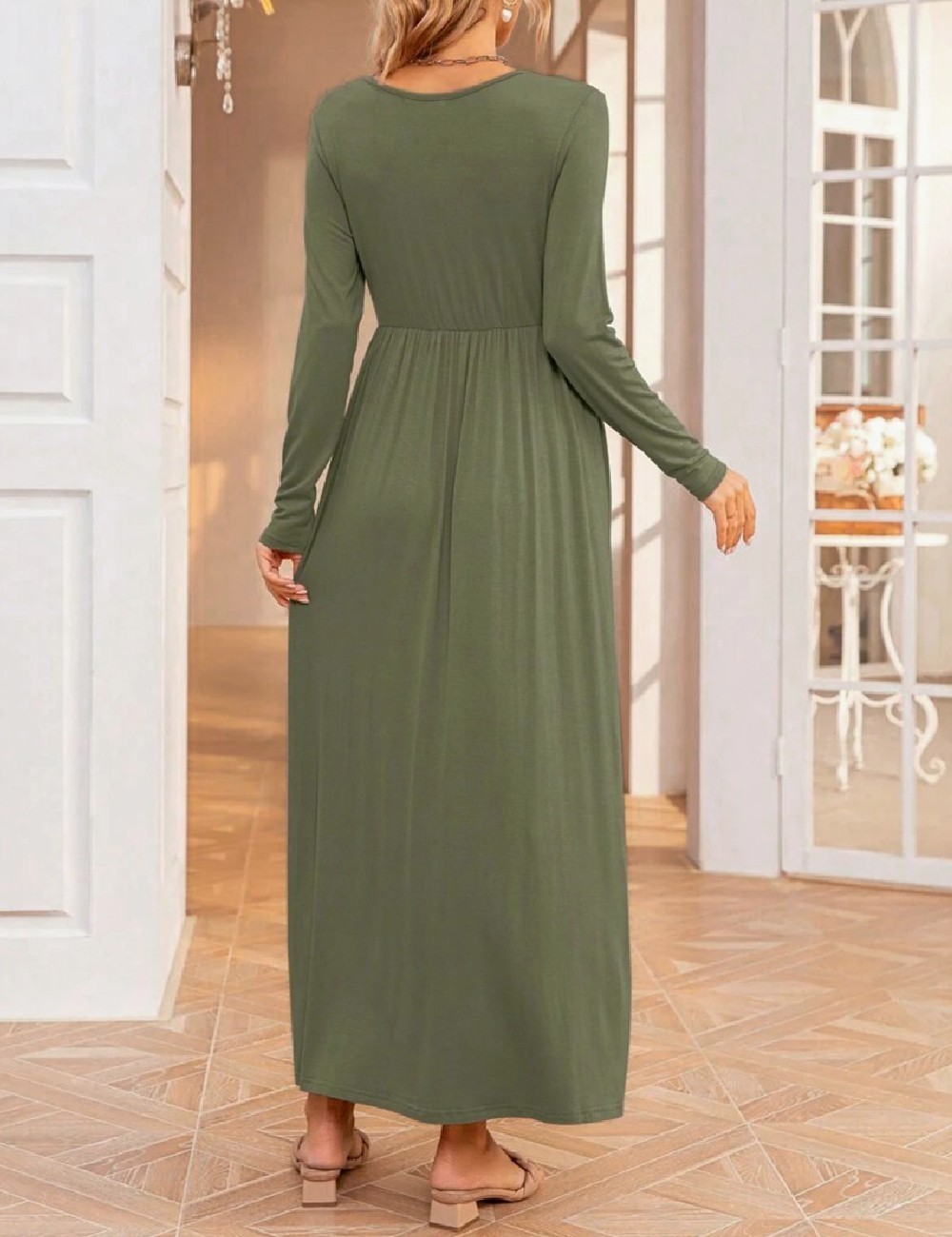 Rochie lunga SHEIN Maternity, verde - 1 | YEO