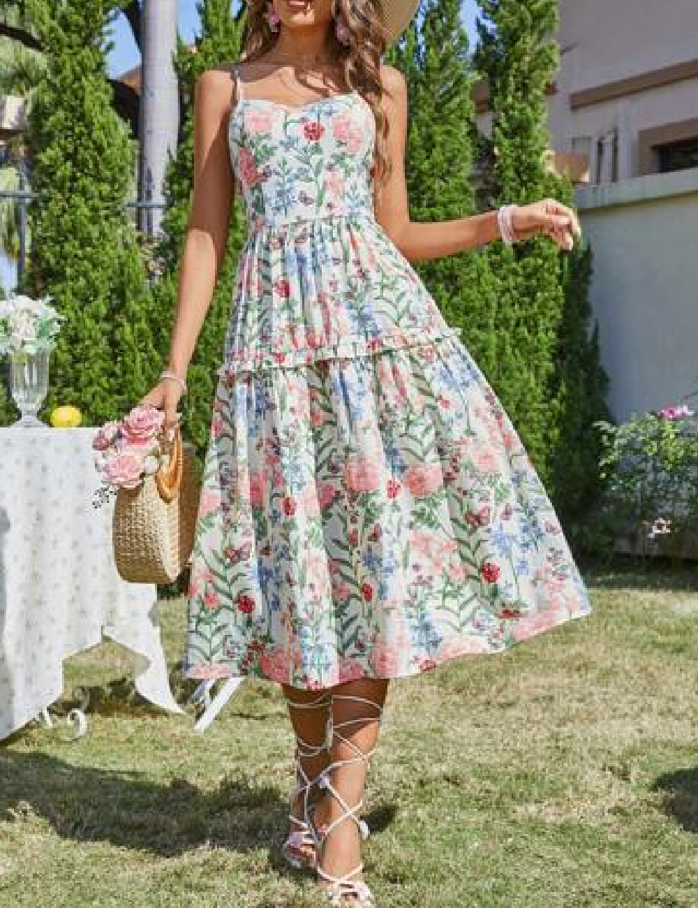 Rochie medie SHEIN, floral print