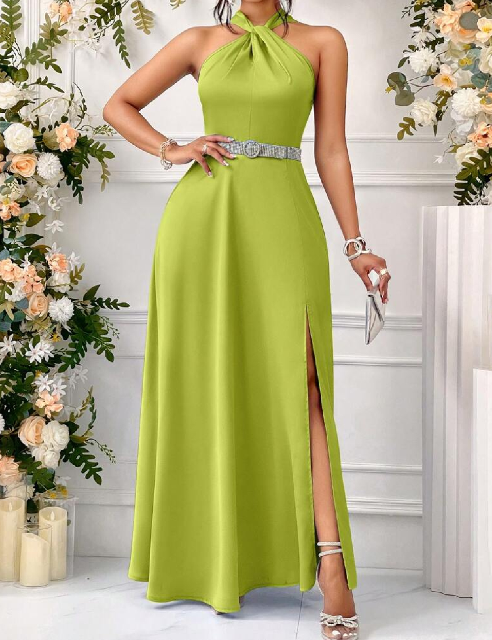 Rochie lunga SHEIN, verde