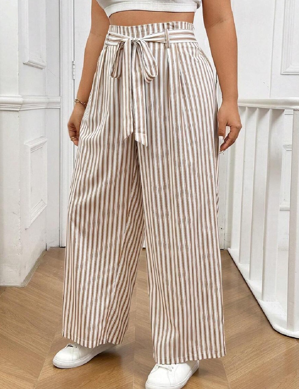 Pantaloni SHEIN CURVE, maro - 1 | YEO