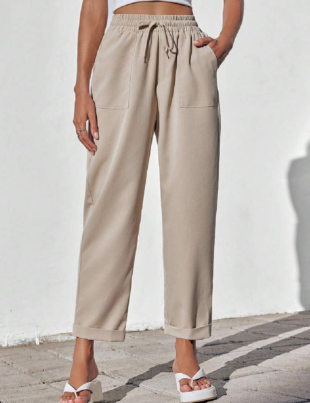 Pantaloni SHEIN, crem