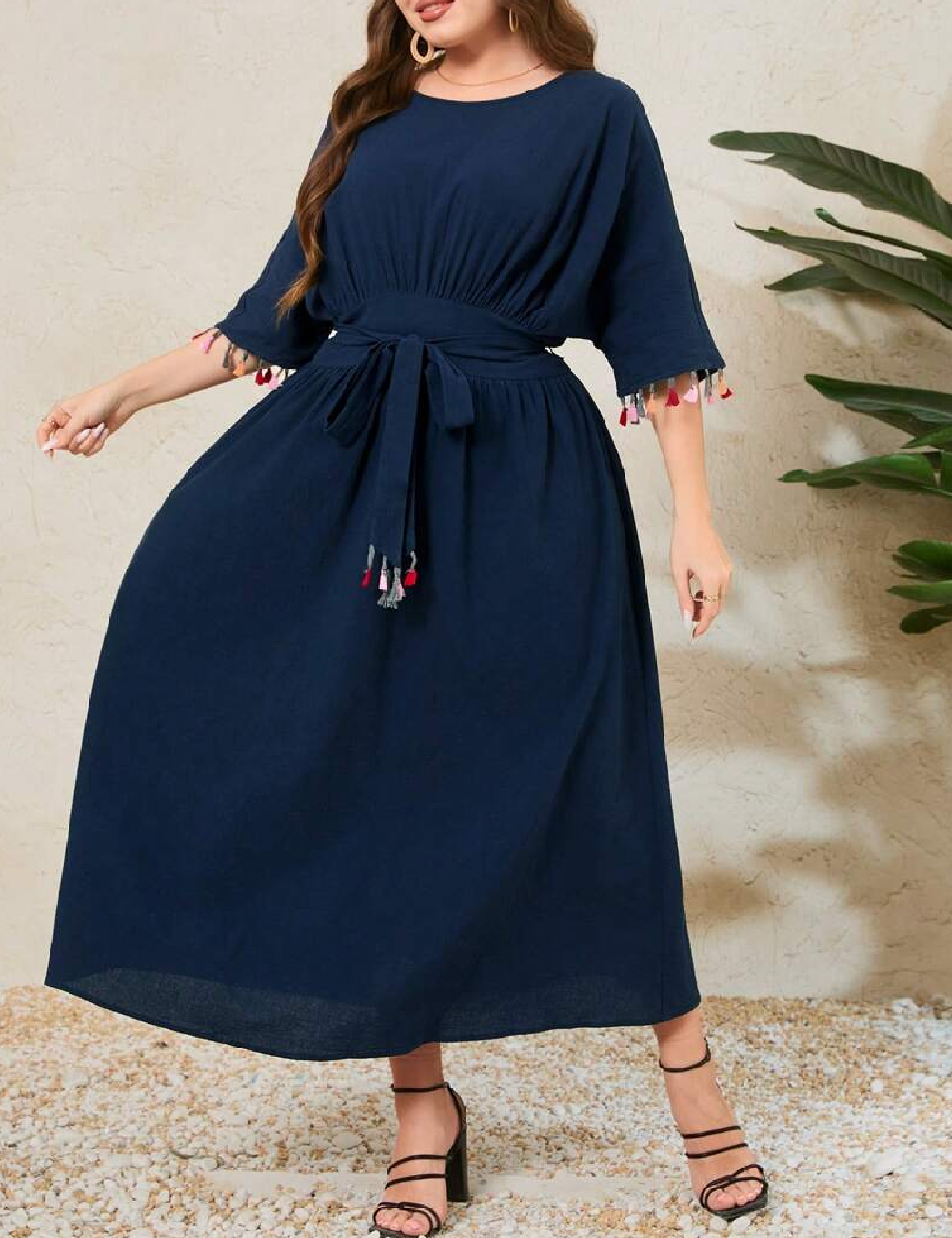 Rochie lunga SHEIN CURVE, bleumarin