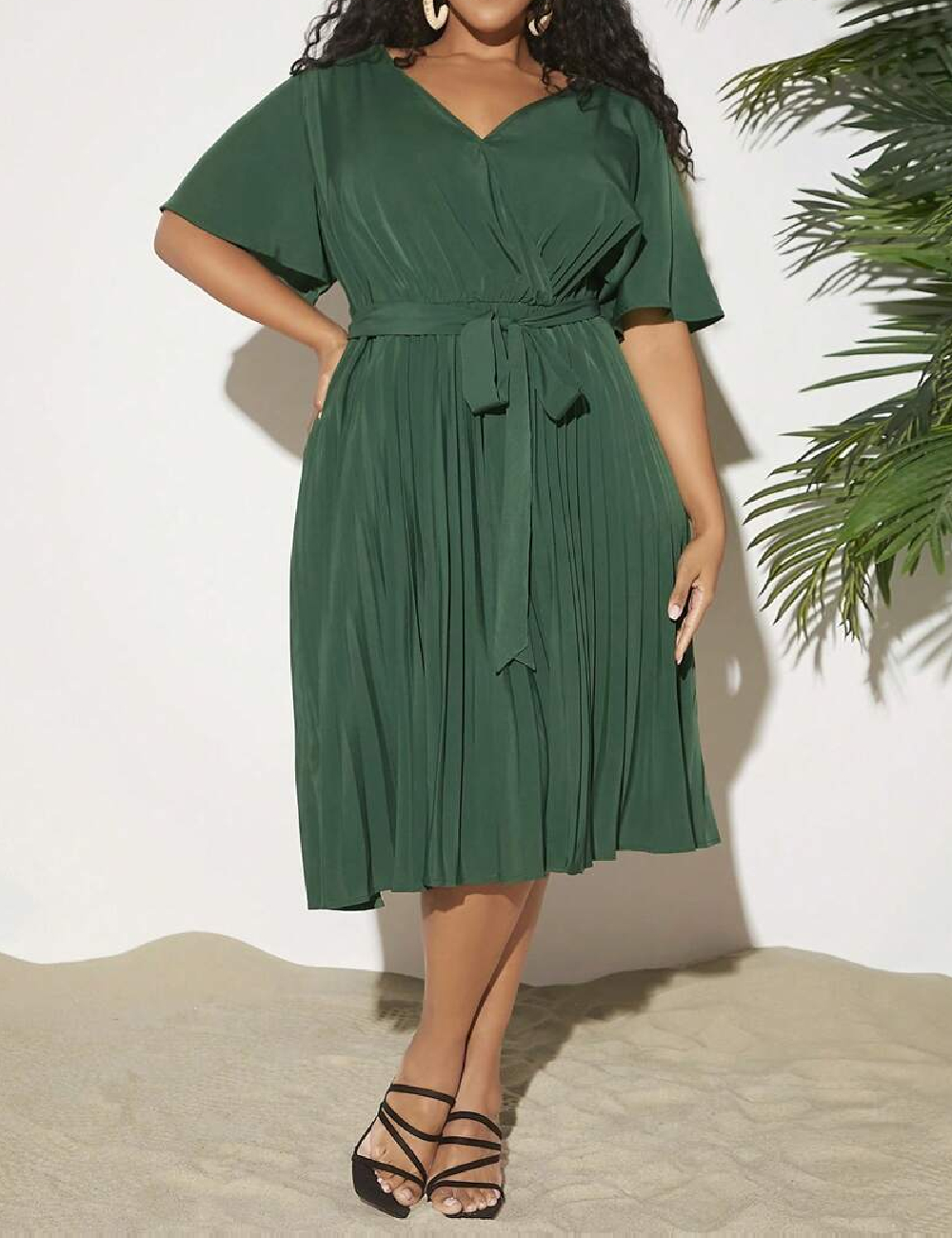 Rochie medie SHEIN CURVE, verde