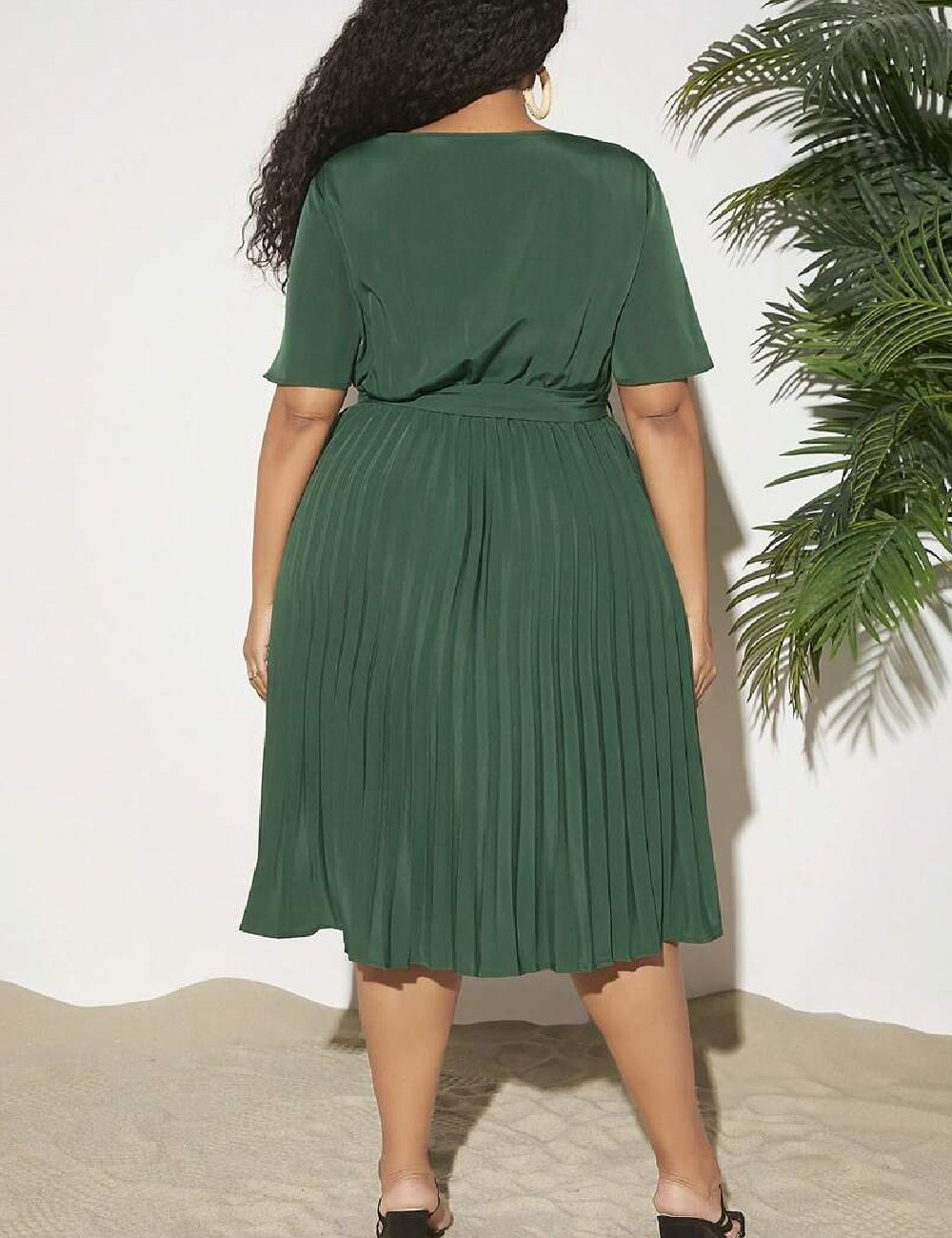 Rochie medie SHEIN CURVE, verde - 1 | YEO
