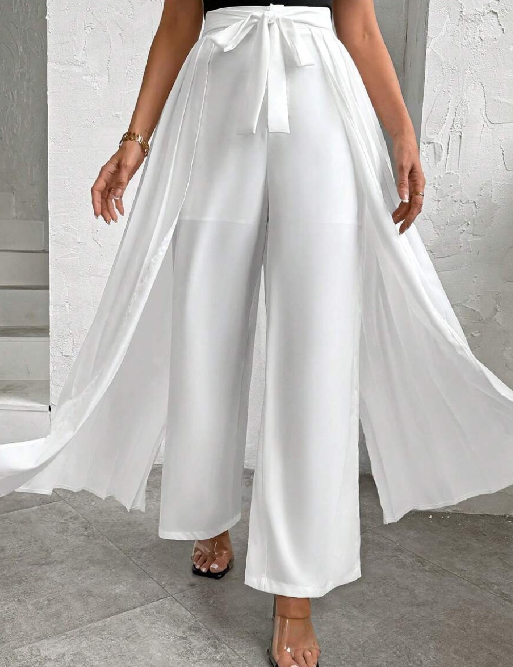 Pantaloni SHEIN, alb - 1 | YEO