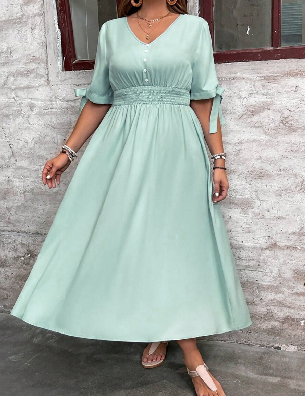 Rochie lunga SHEIN CURVE, verde