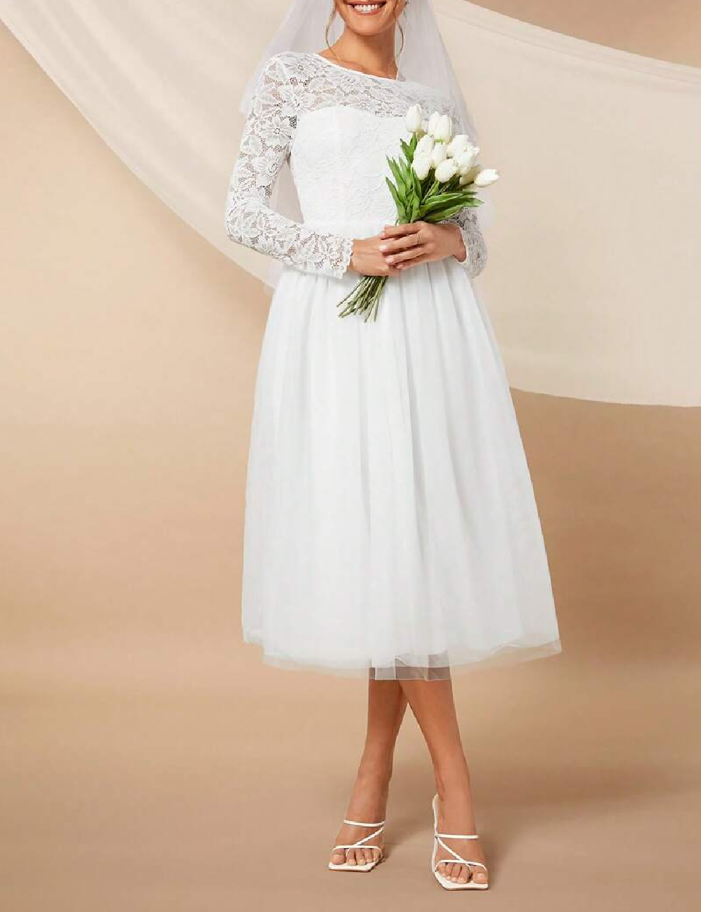 Rochie medie SHEIN, alb