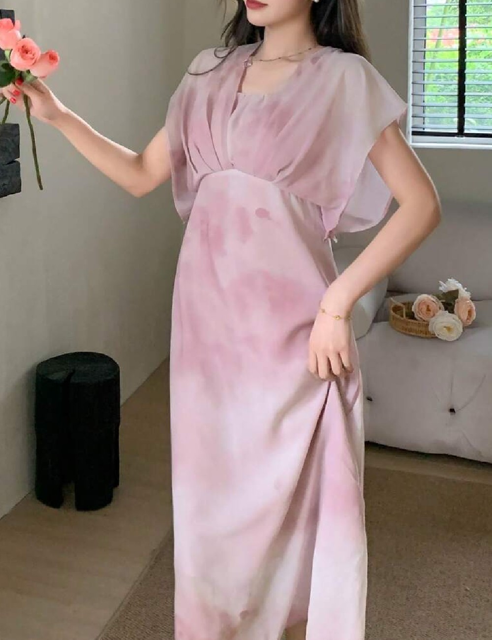 Rochie medie Dazy, roz - 1 | YEO