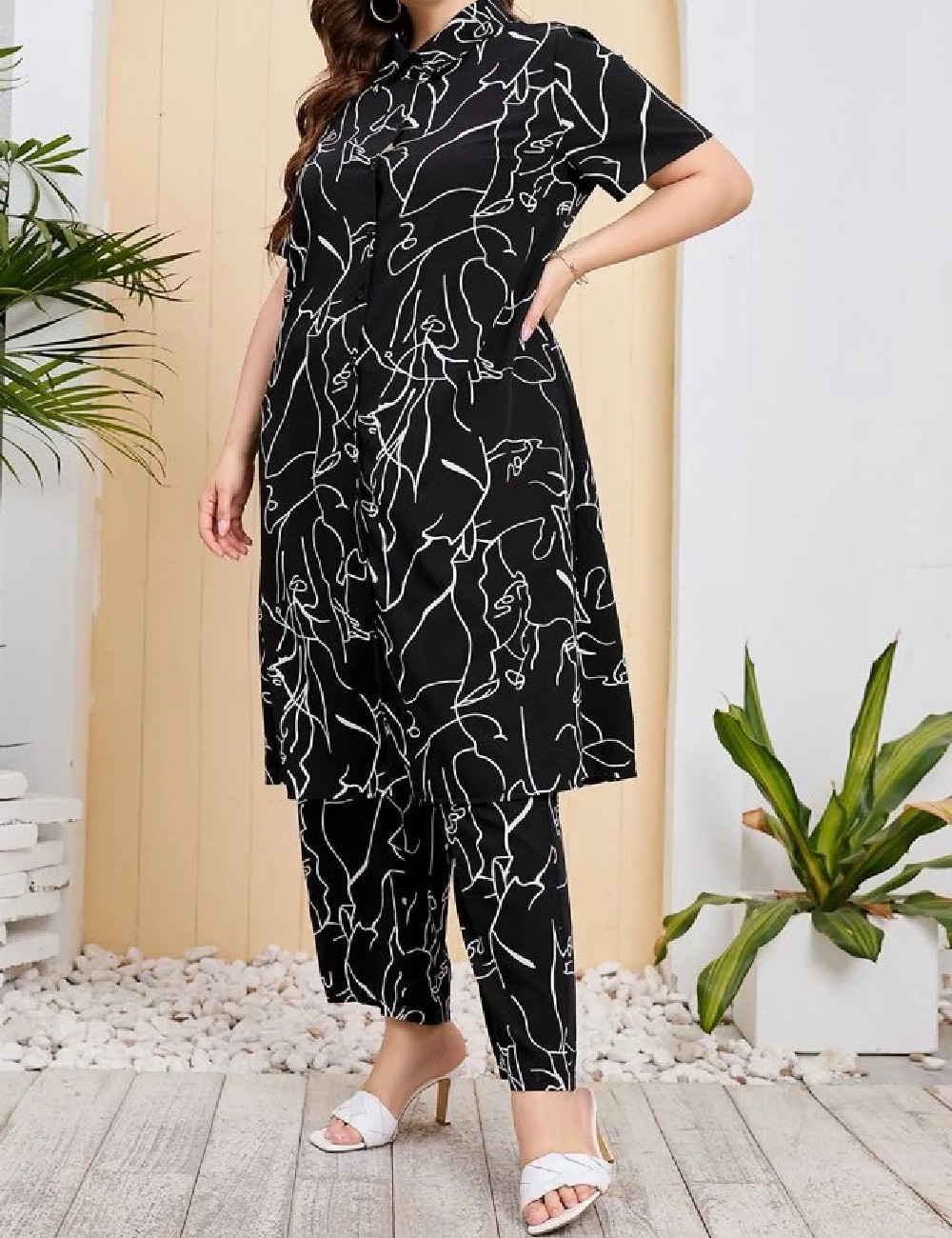 Compleu SHEIN CURVE, negru - 1 | YEO