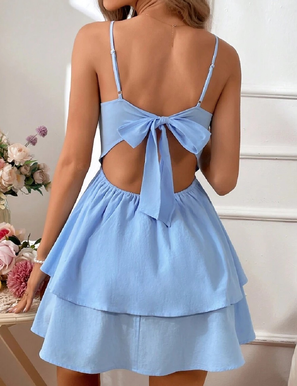 Rochie scurta SHEIN, albastru - 1 | YEO