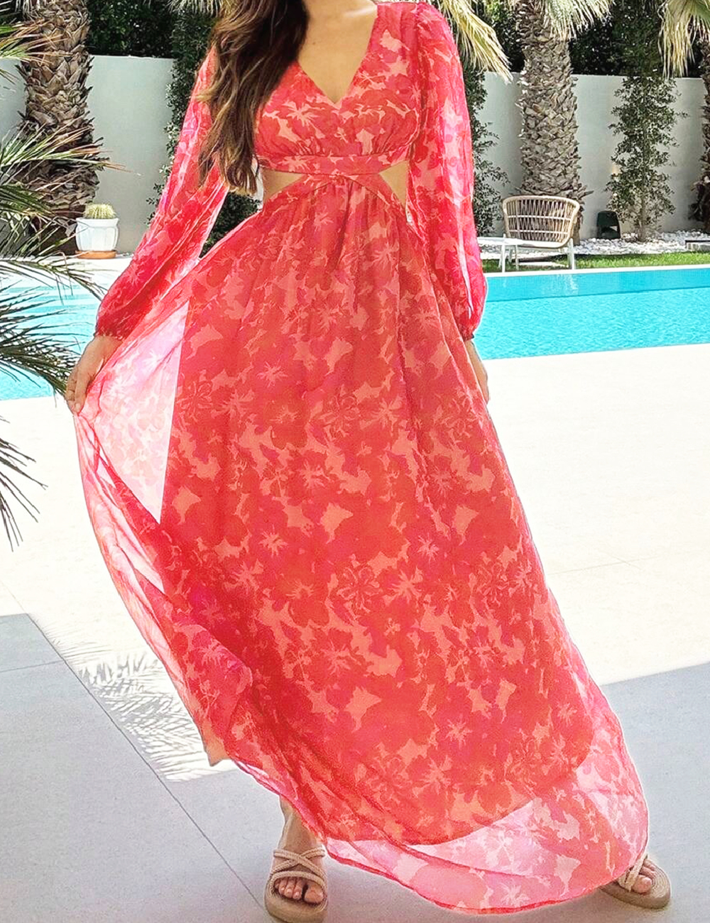 Rochie lunga SHEIN, floral print