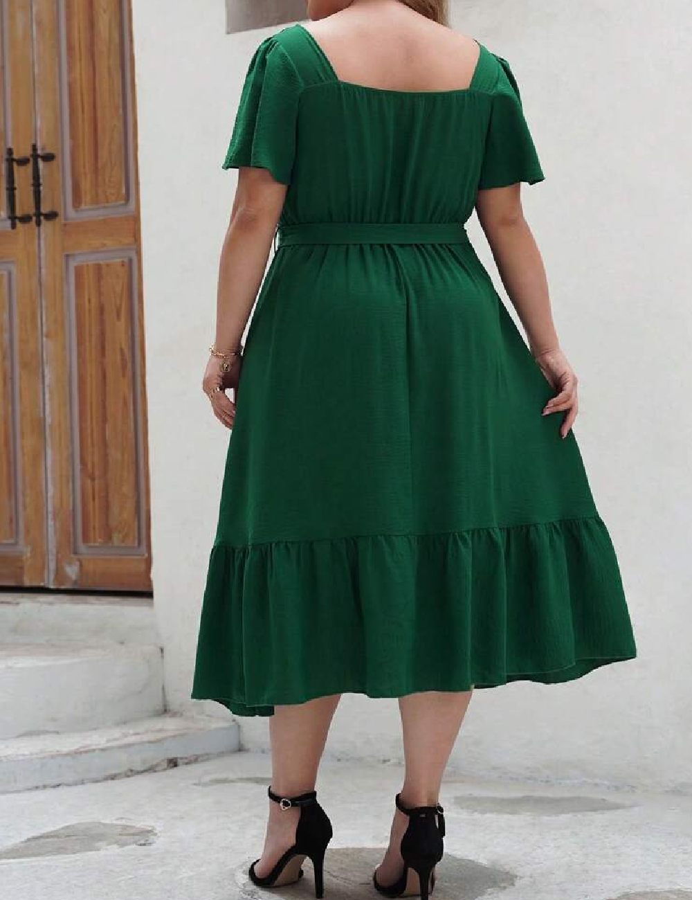 Rochie medie SHEIN CURVE, verde - 1 | YEO