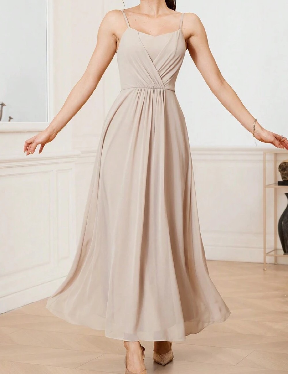 Rochie lunga SHEIN, crem - 1 | YEO