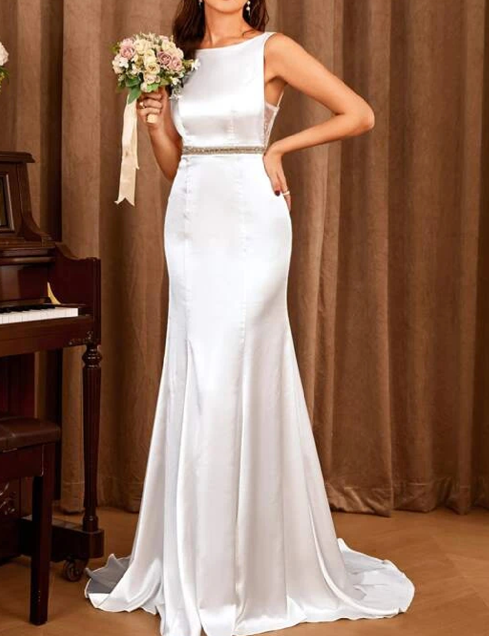 Rochie lunga UNITHORSE, alb