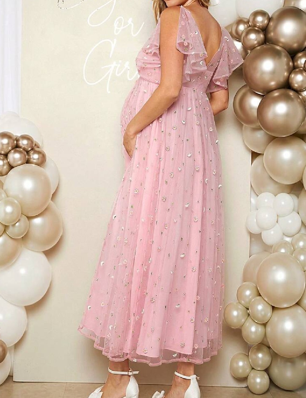 Rochie lunga SHEIN Maternity, roz - 1 | YEO