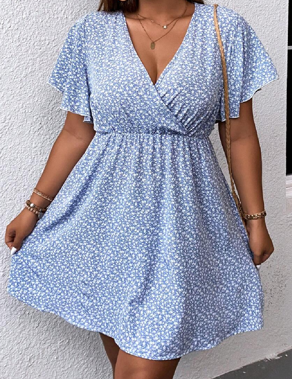 Rochie scurta SHEIN CURVE, albastru