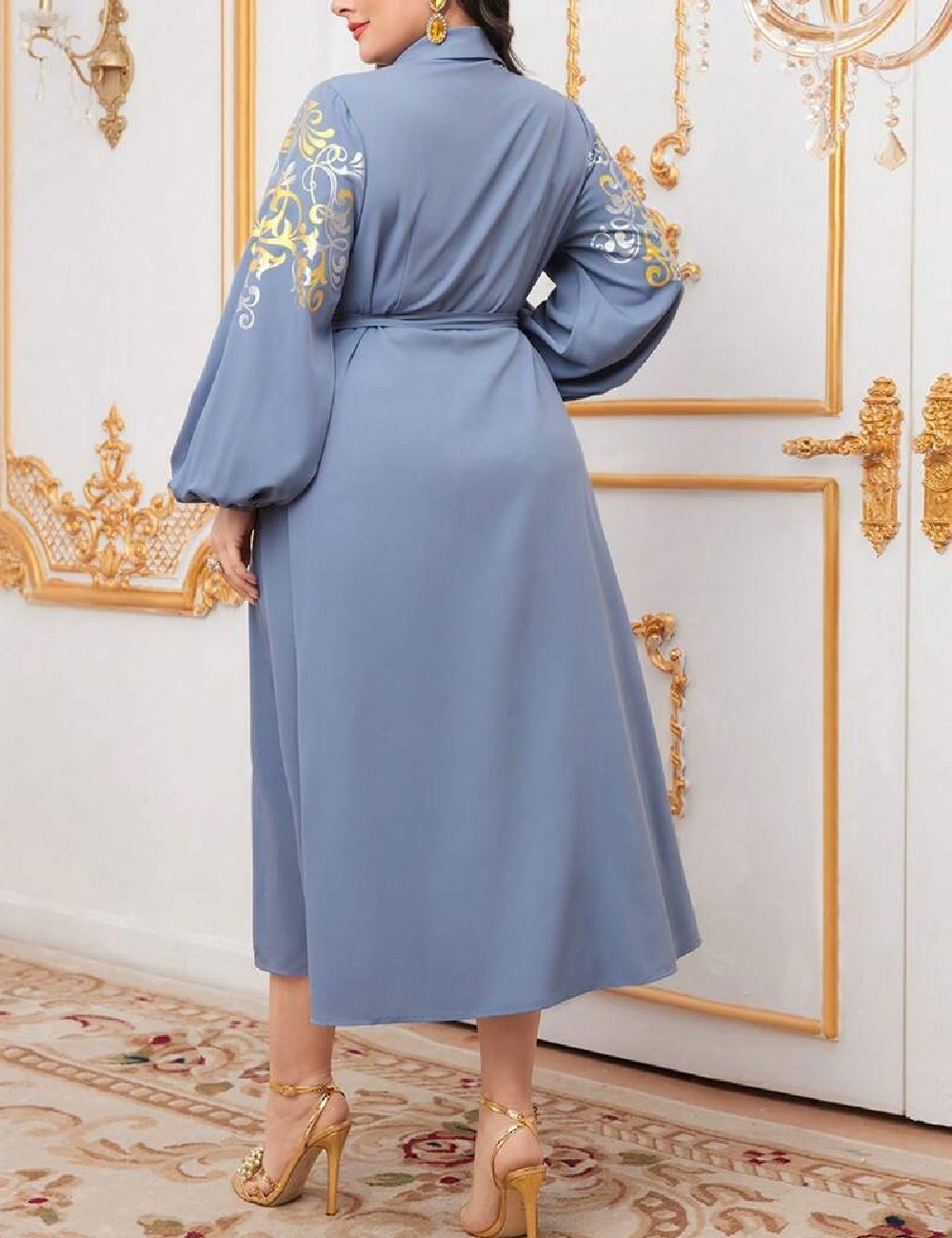 Rochie medie SHEIN CURVE, albastru - 1 | YEO