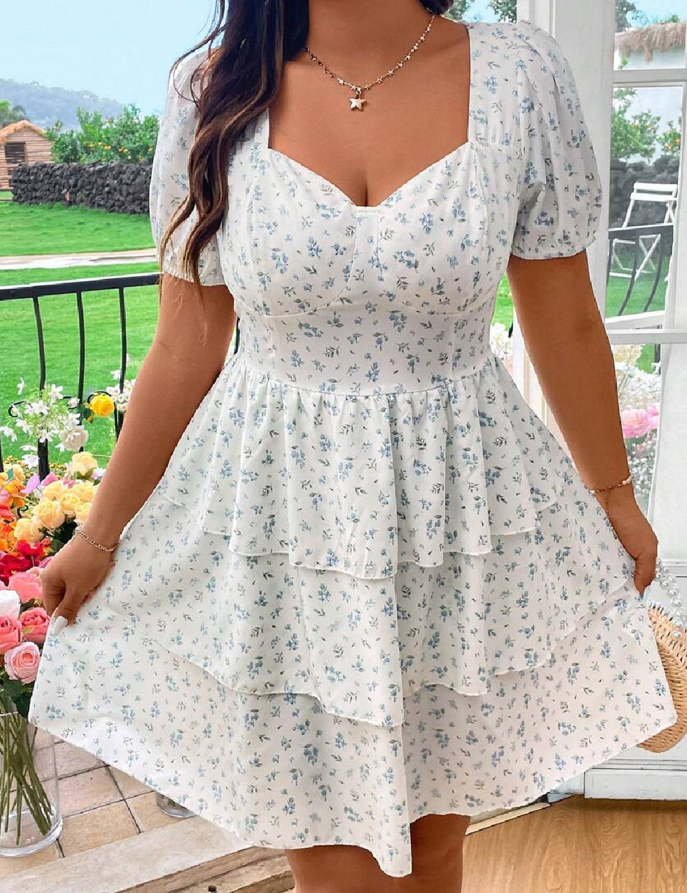 Rochie scurta SHEIN CURVE, alb