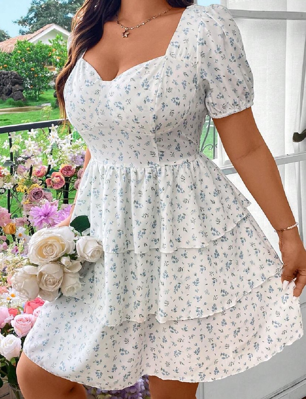 Rochie scurta SHEIN CURVE, alb - 1 | YEO