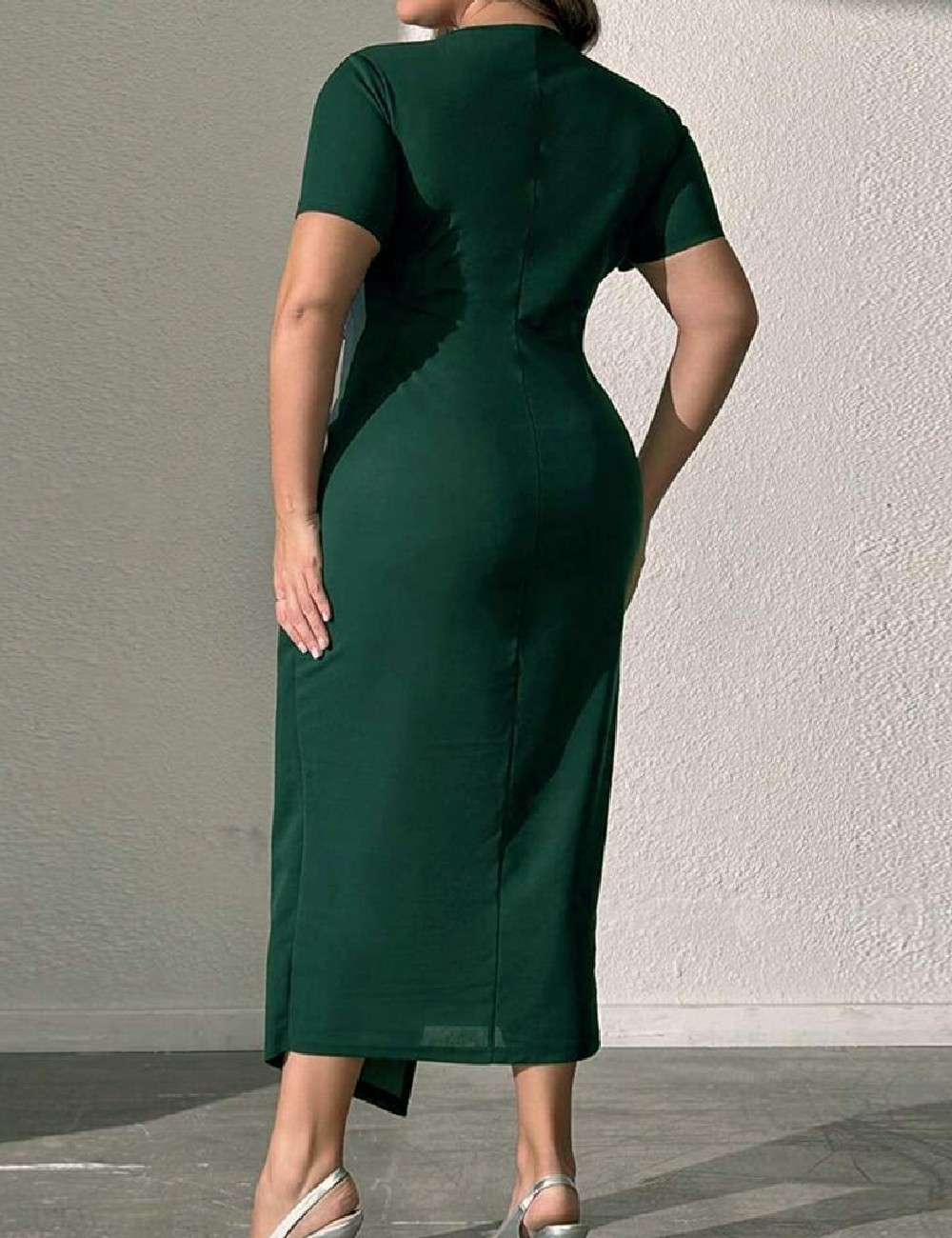 Rochie medie SHEIN CURVE, verde - 1 | YEO