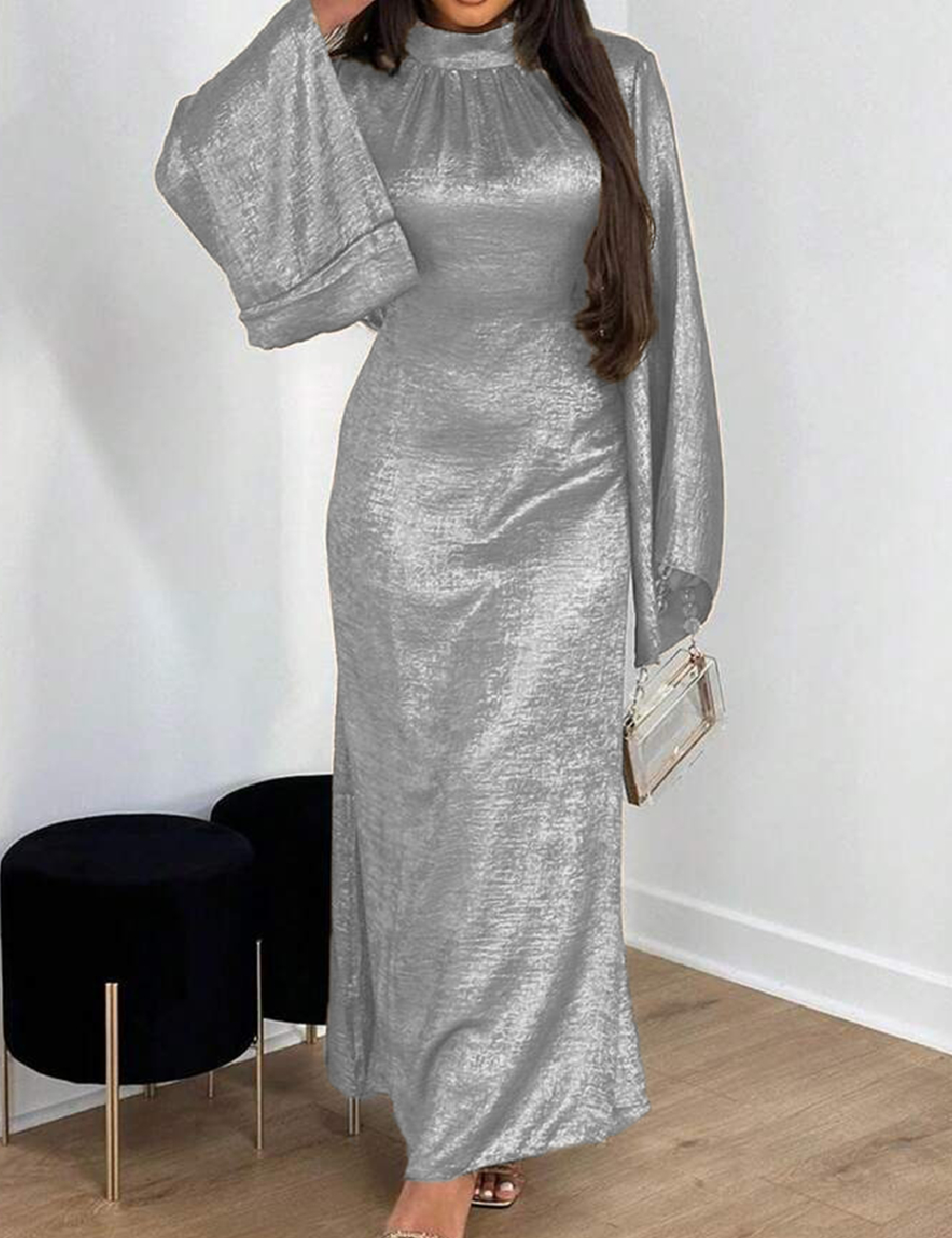 Rochie lunga SHEIN, argintiu