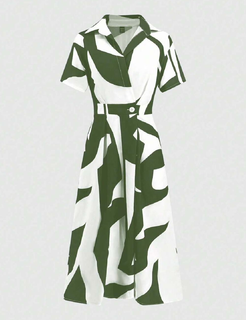 Rochie medie SHEIN, verde/alb