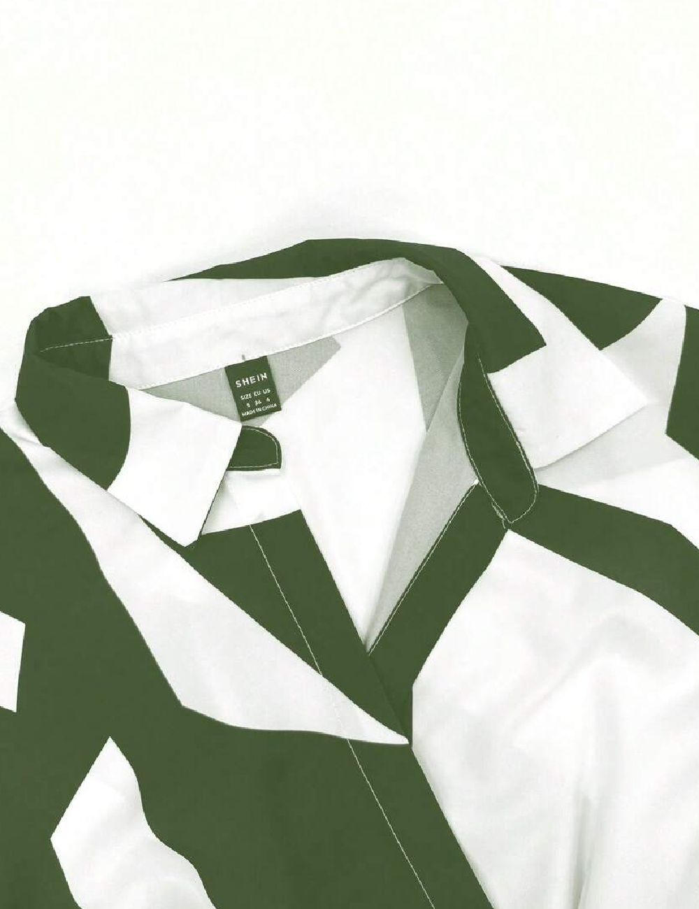 Rochie medie SHEIN, verde/alb - 1 | YEO