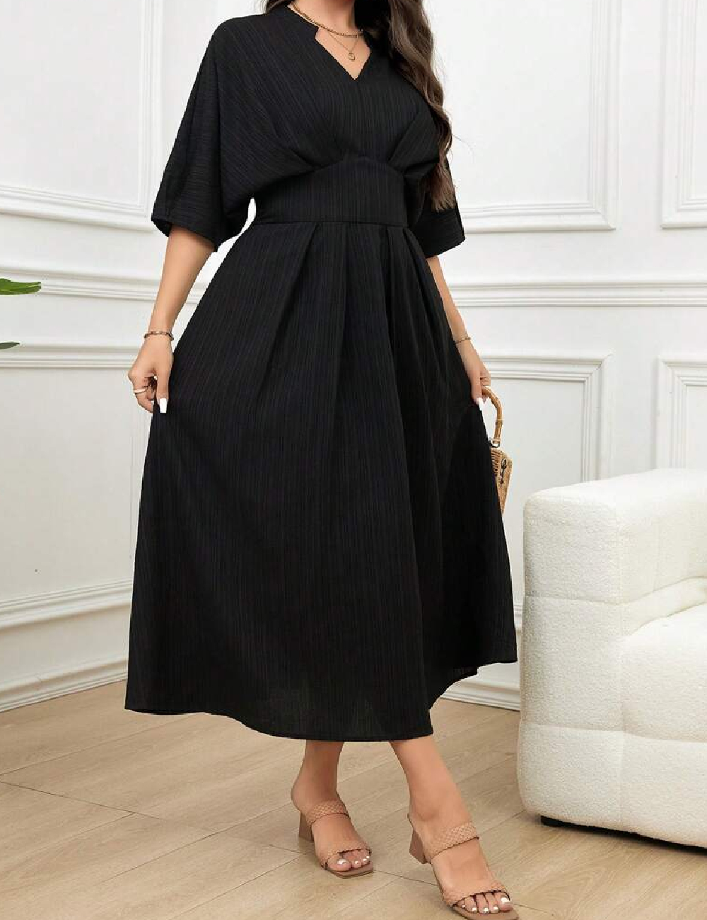 Rochie medie SHEIN CURVE, negru
