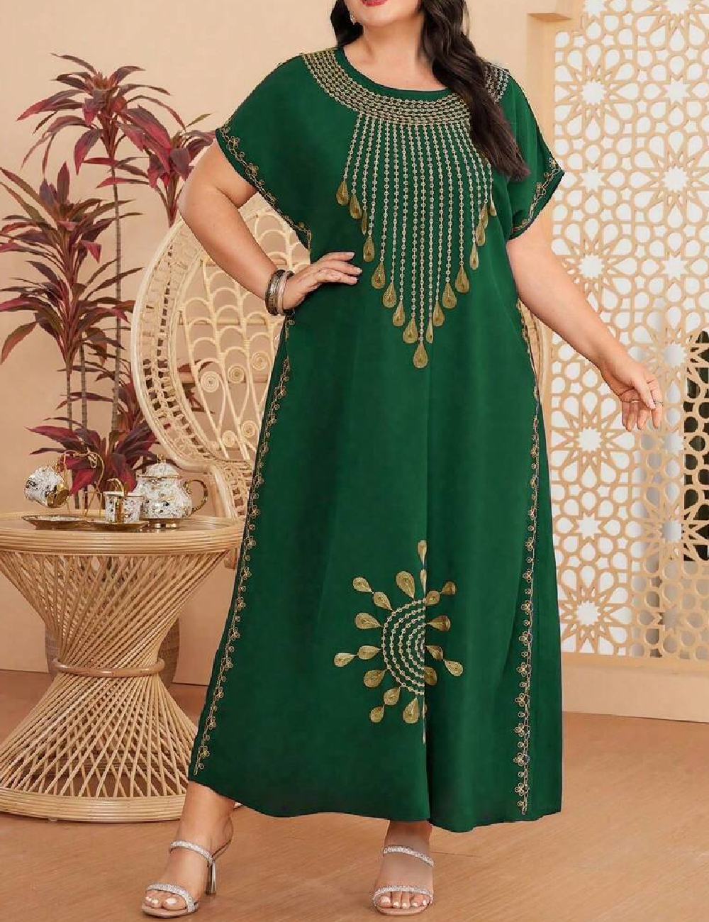 Rochie lunga SHEIN CURVE, verde
