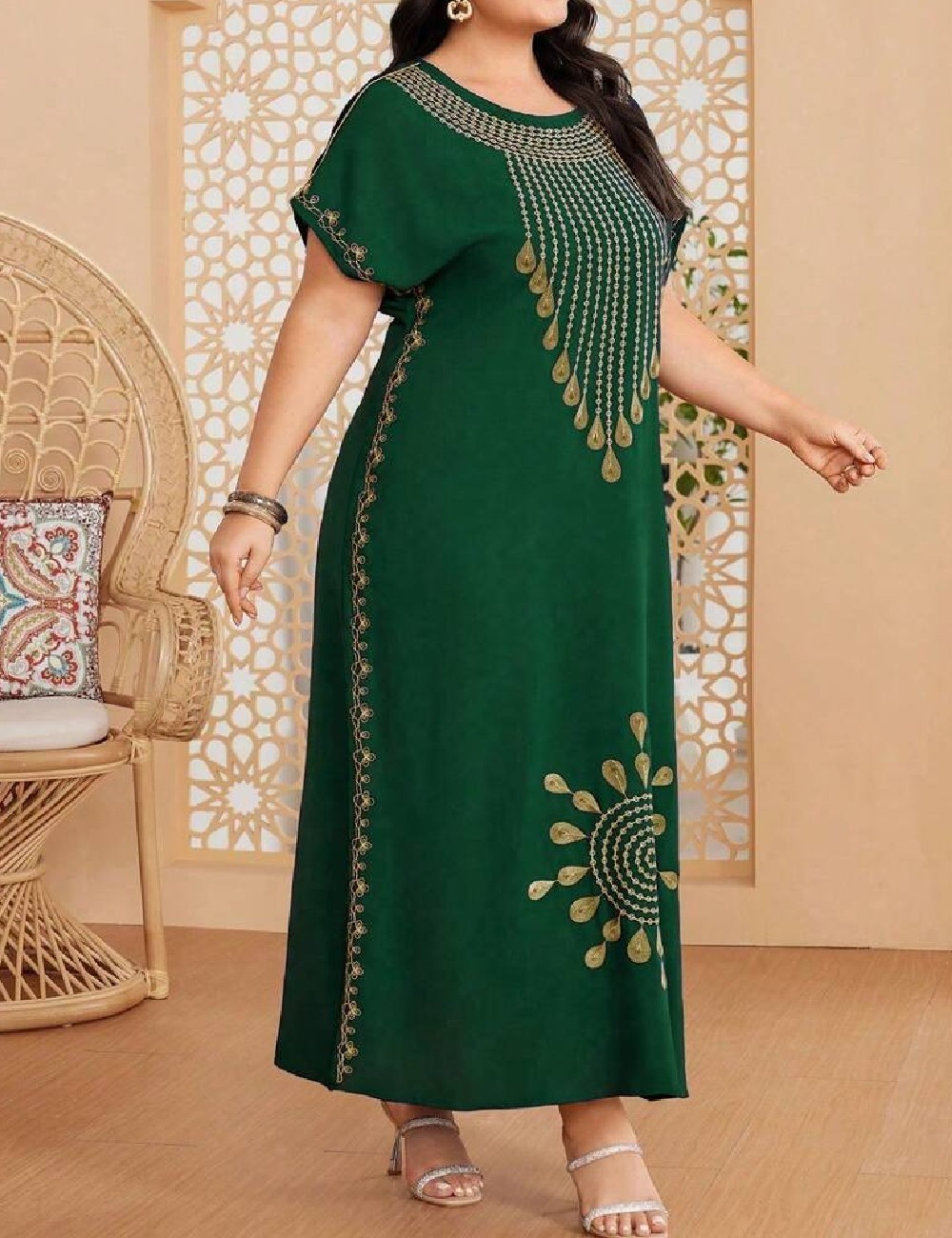 Rochie lunga SHEIN CURVE, verde - 1 | YEO
