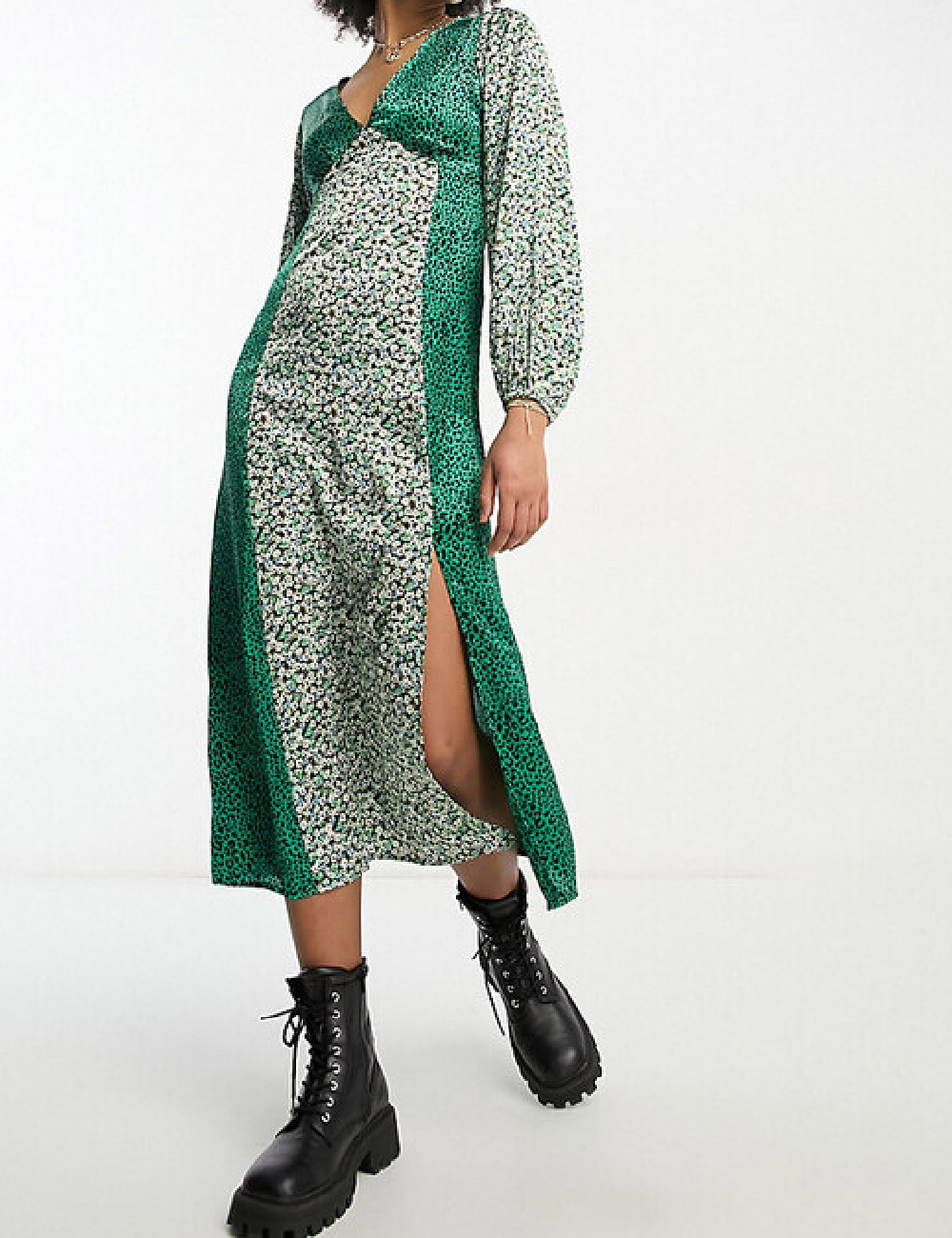 Rochie medie Violet Romance, verde