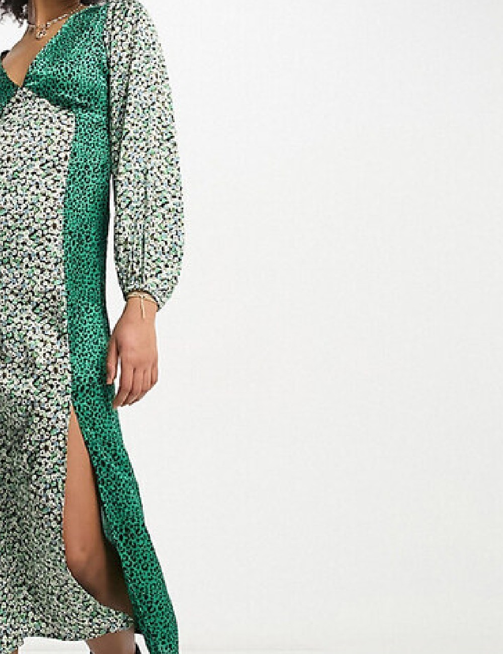Rochie medie Violet Romance, verde - 1 | YEO