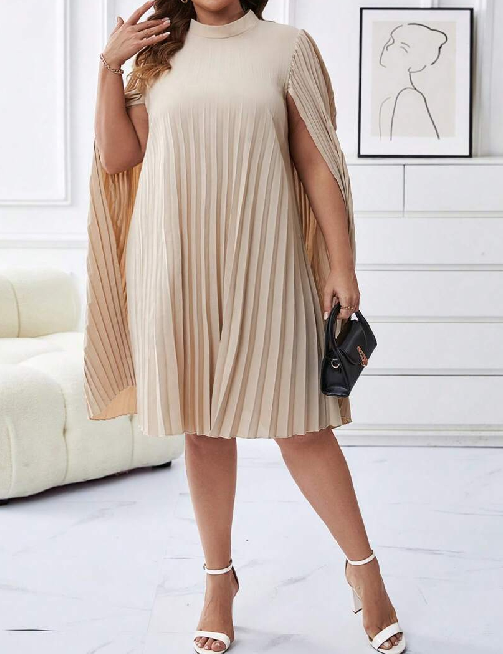 Rochie scurta SHEIN CURVE, bej