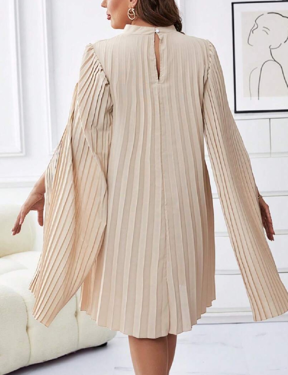 Rochie scurta SHEIN CURVE, bej - 1 | YEO