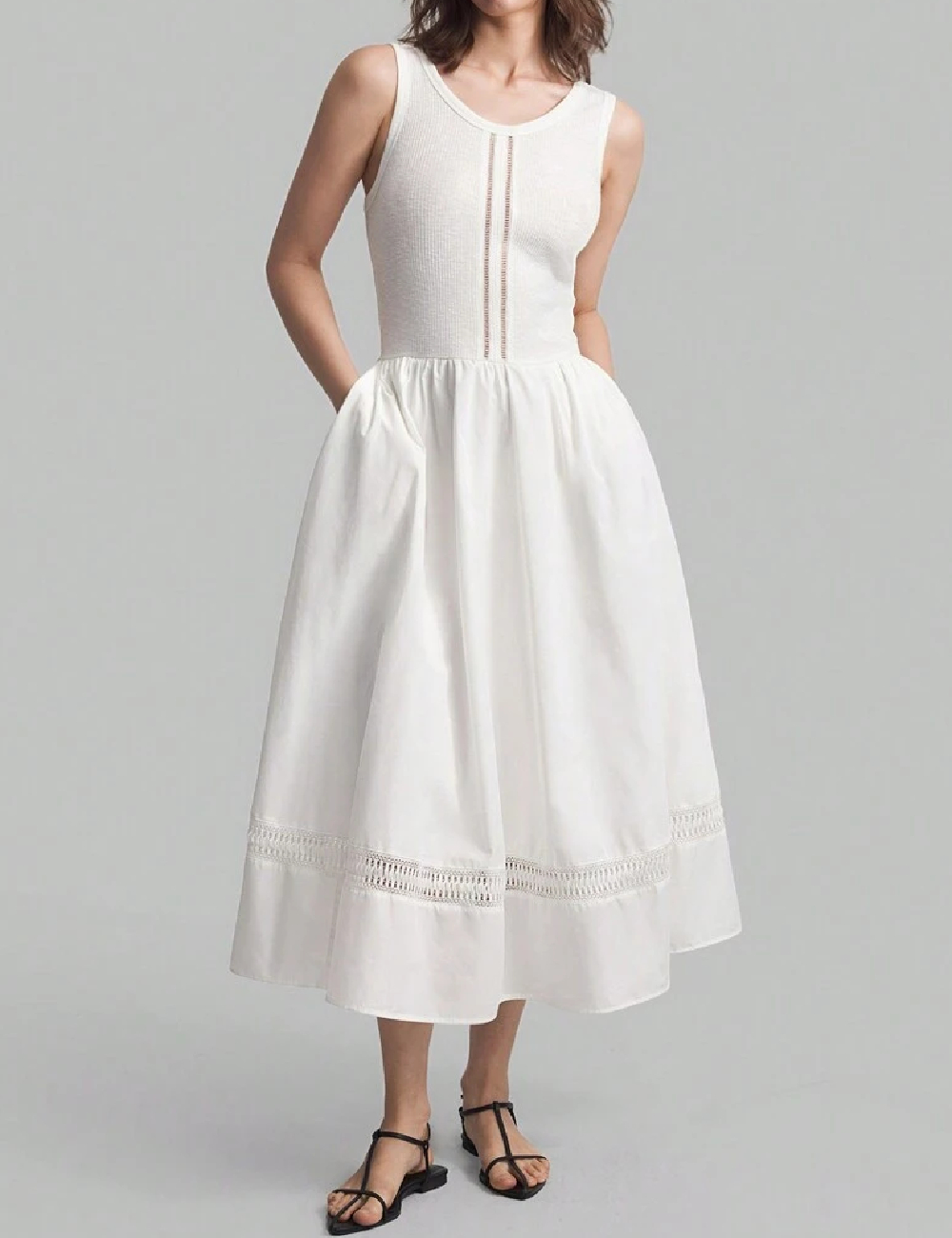 Rochie medie SHEIN, alb
