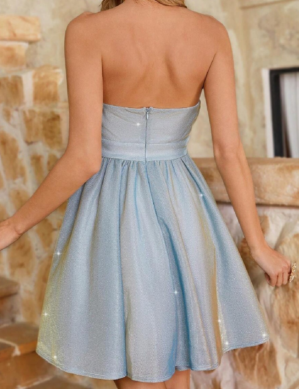 Rochie scurta SHEIN, bleu - 1 | YEO