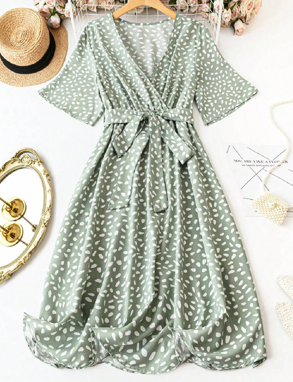 Rochie medie SHEIN CURVE, verde