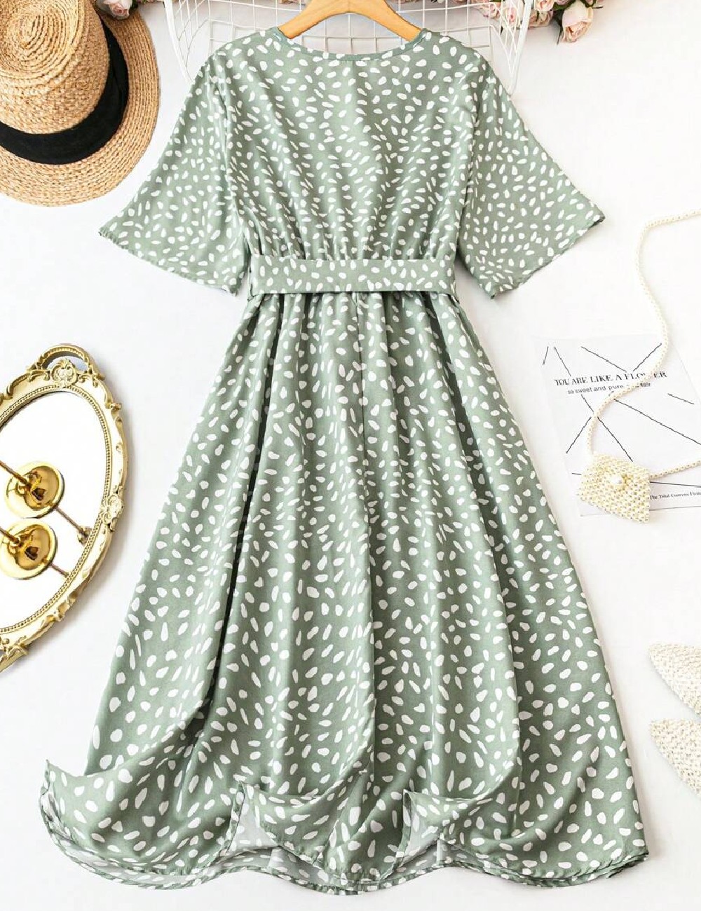 Rochie medie SHEIN CURVE, verde - 1 | YEO