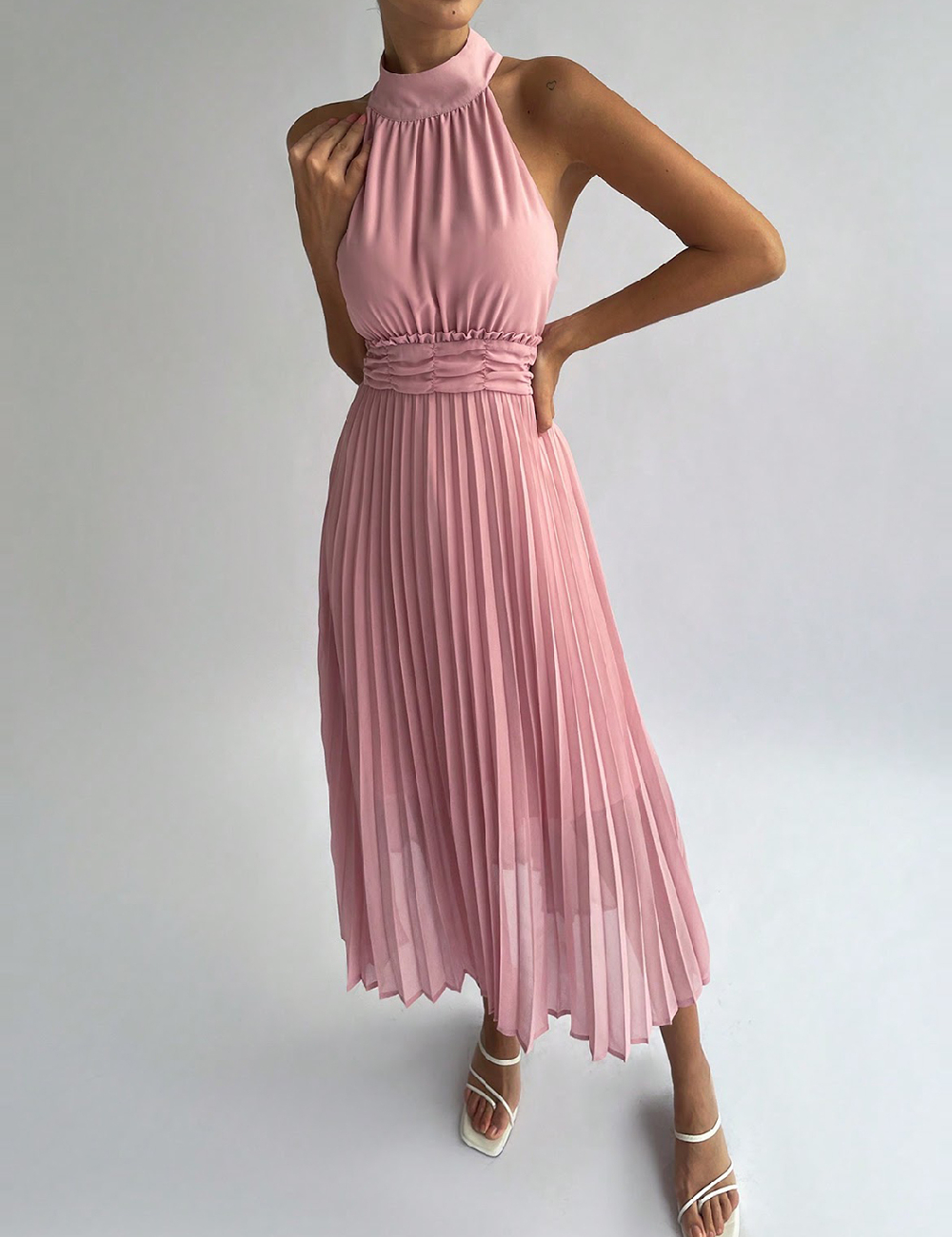 Rochie medie SHEIN, roz pudra