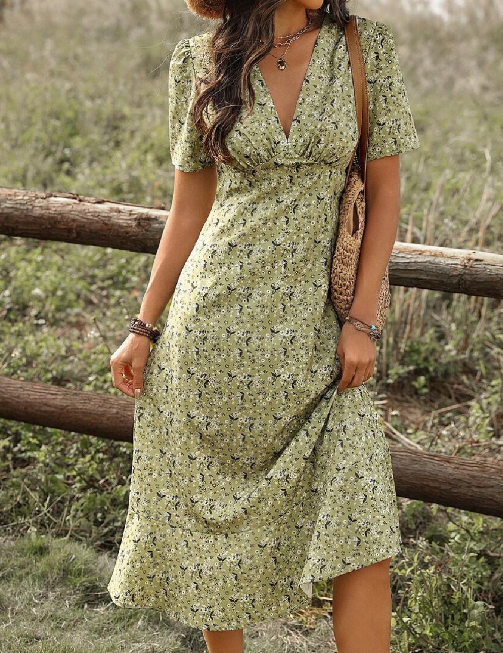 Rochie medie SHEIN, verde - 1 | YEO