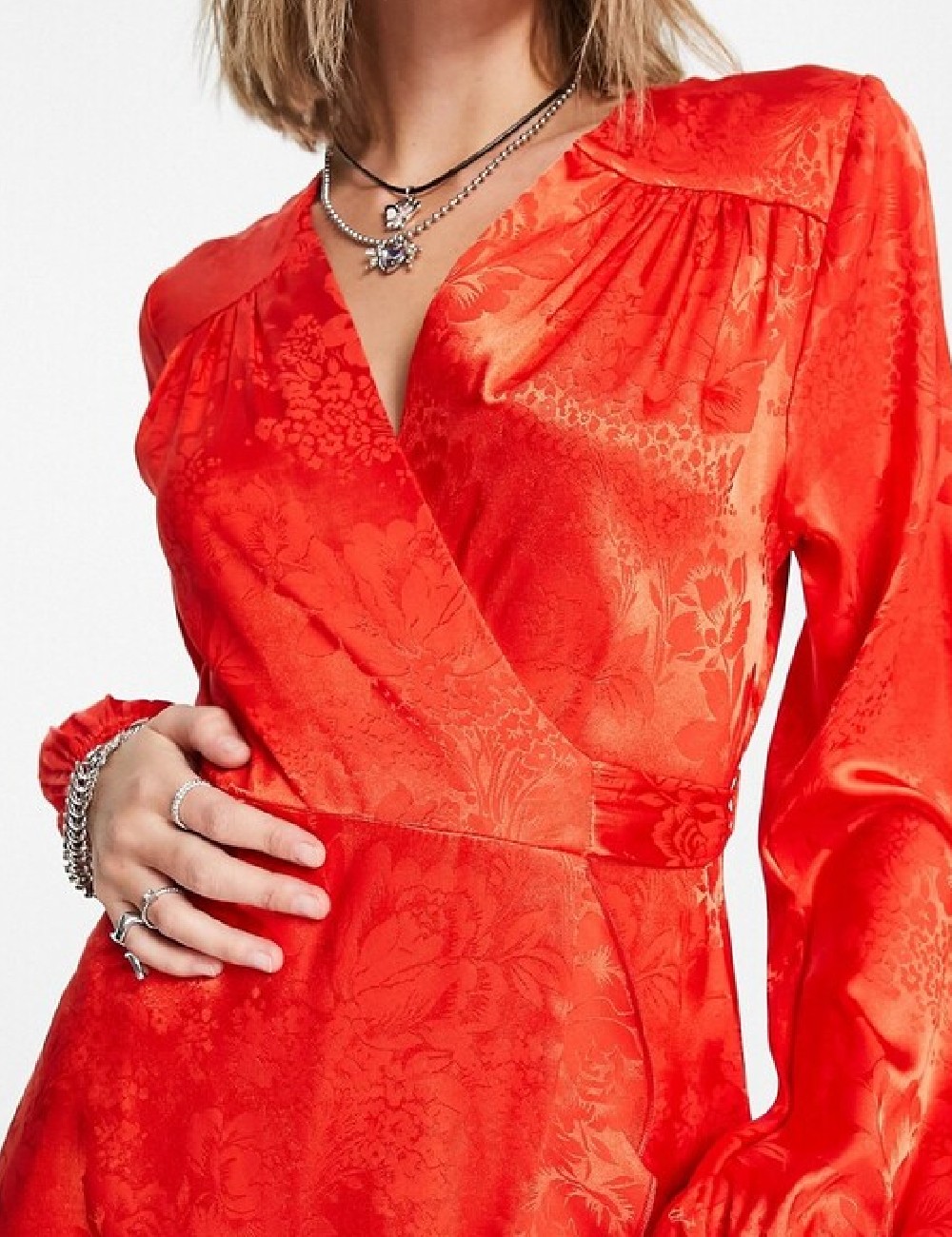 Rochie scurta Flounce London, rosu - 1 | YEO