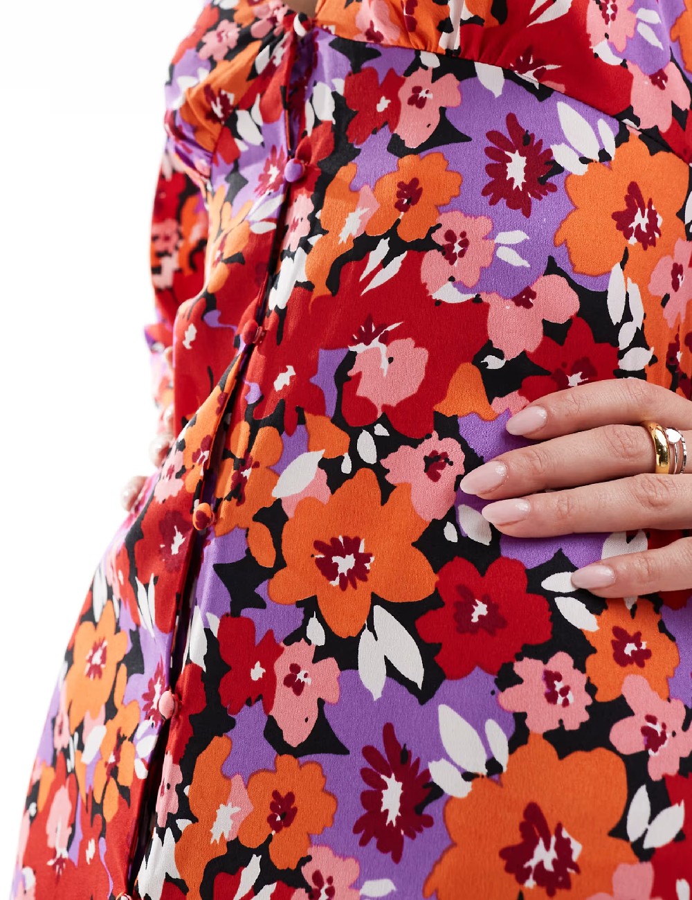 Rochie medie Violet Romance, floral print - 1 | YEO