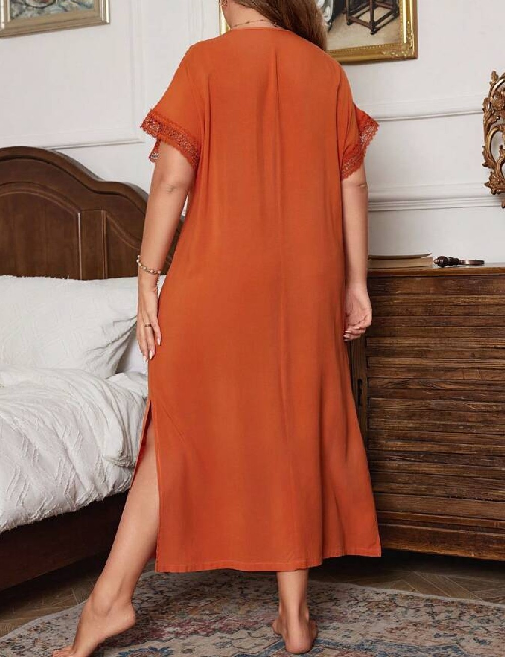 Rochie lunga SHEIN CURVE, portocaliu - 1 | YEO