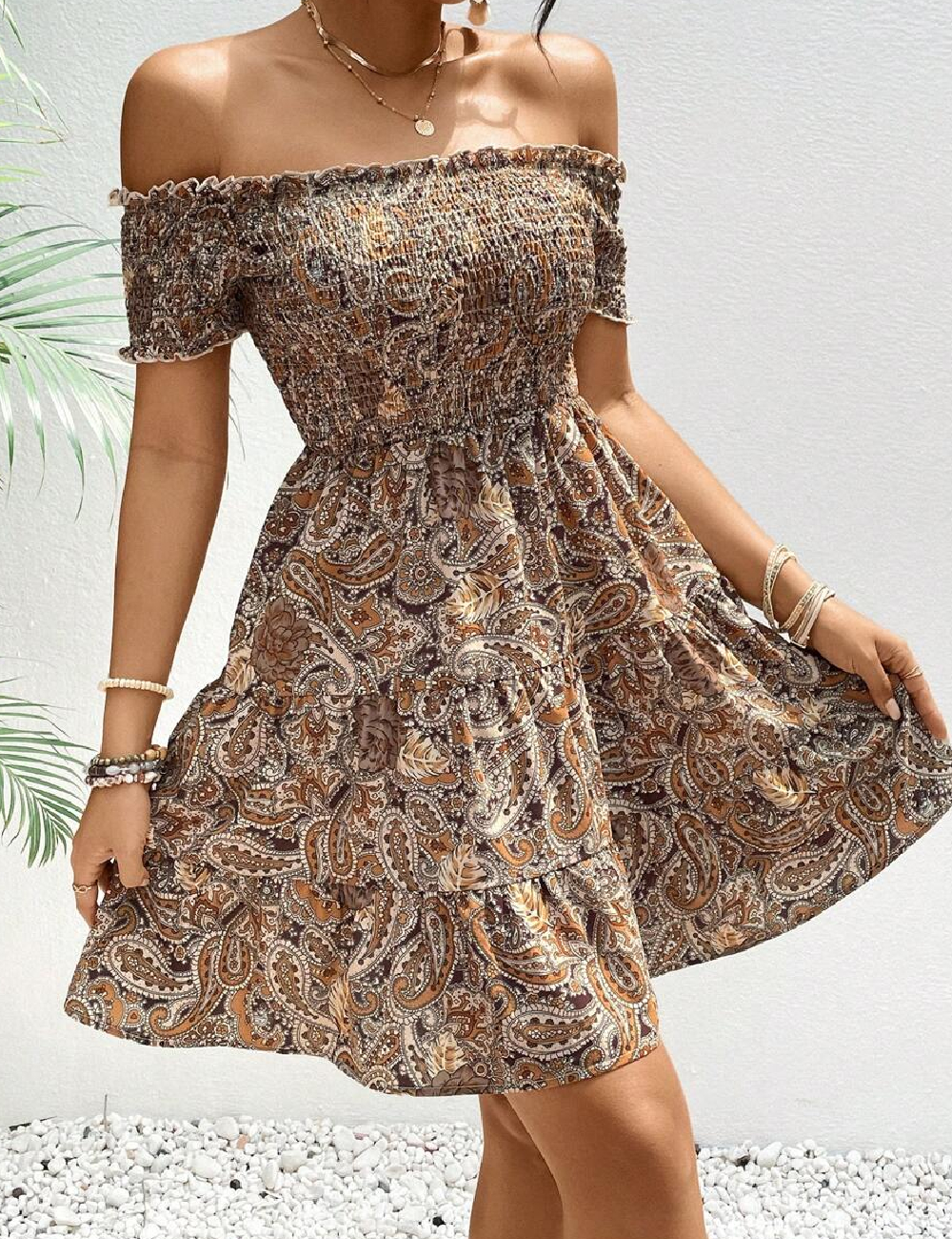 Rochie scurta SHEIN, maro