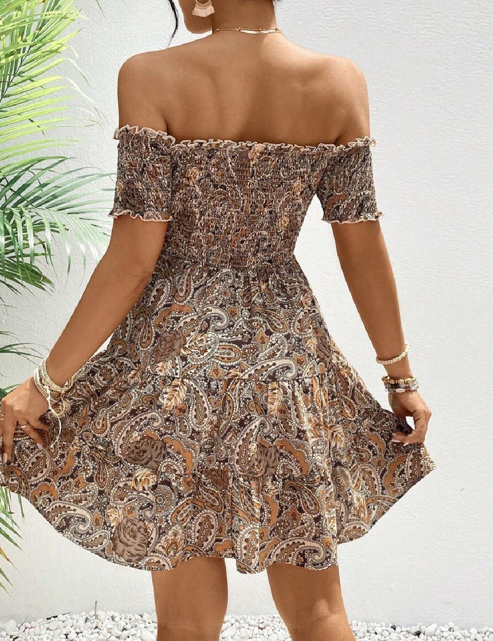 Rochie scurta SHEIN, maro - 1 | YEO